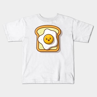 Cute Breakfast Toasted Bread With Egg Kids T-Shirt